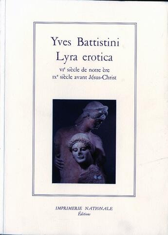 Couverture du livre « Lyra erotica » de Yves Battistini aux éditions Actes Sud