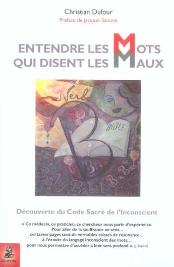 Couverture du livre « Entendre les mots qui disent les maux » de Dufour Christian/Sal aux éditions Dauphin