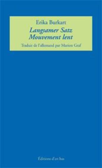 Couverture du livre « Langsamer satz ; mouvement lent » de  aux éditions D'en Bas