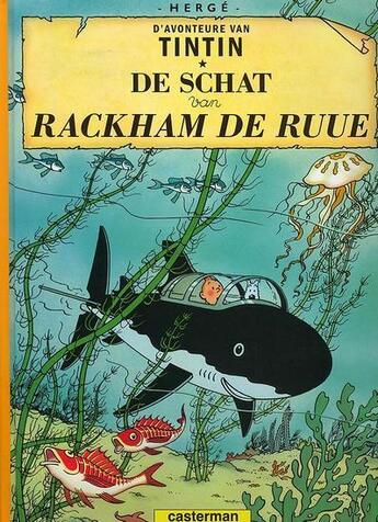 Couverture du livre « Les aventures de Tintin ; d'avonteure van Tintin t.12 ; de schat van Rackham de ruue » de Herge aux éditions Casterman