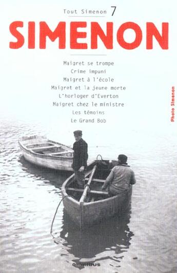 Couverture du livre « Tout simenon - tome 7 centenaire - vol07 » de Georges Simenon aux éditions Omnibus