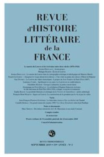 Couverture du livre « Revue d'histoire litteraire de la france 3 - 2019, 119e annee - n 3 - varia » de  aux éditions Classiques Garnier