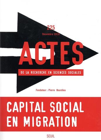 Couverture du livre « Actes de la recherche en sciences sociales - numero 225 » de  aux éditions Seuil