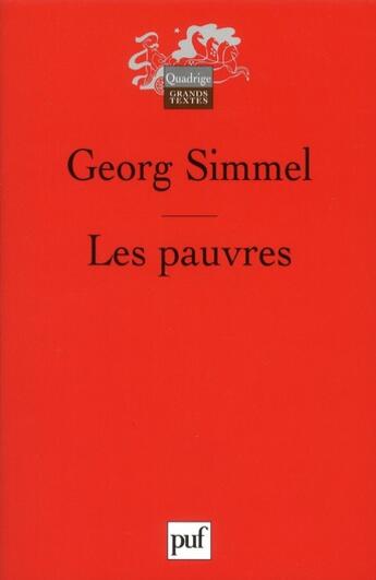 Couverture du livre « Les pauvres (4e édition) » de Simmel Georg aux éditions Puf