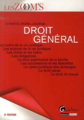 Couverture du livre « Droit général (6e édition) » de Christel Morel-Journel aux éditions Gualino