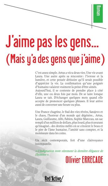 Couverture du livre « J'AIME PAS LES GENS (MAIS Y'A DES GENS QUE J'AIME) » de Ollivier Errecade aux éditions Red'active