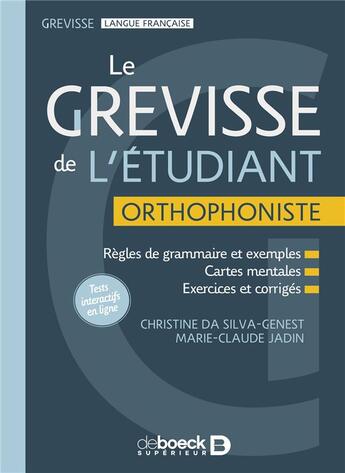 Couverture du livre « Le Grevisse de l'étudiant » de Christine Da Silva-Genest et Marie-Claude Jadin aux éditions De Boeck Superieur