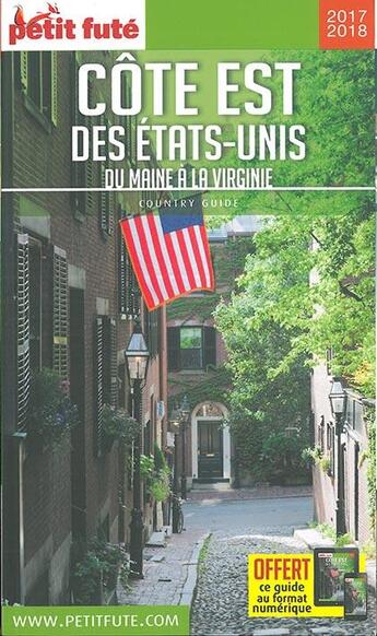 Couverture du livre « GUIDE PETIT FUTE ; COUNTRY GUIDE ; côte est des Etats-Unis, du Maine à la Virginie (édition 2017/2018) » de  aux éditions Le Petit Fute