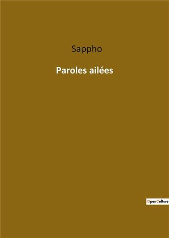 Couverture du livre « Paroles ailées » de Sappho aux éditions Culturea