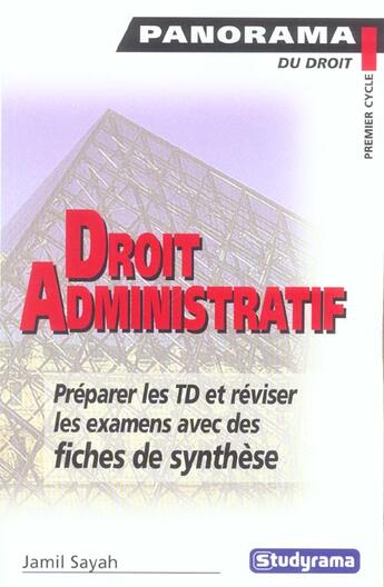 Couverture du livre « Droit administratif » de Jamil Sayah aux éditions Studyrama