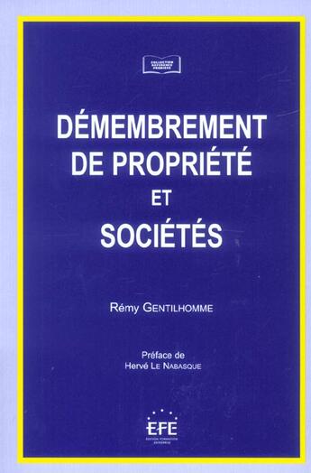 Couverture du livre « Demenbrement de propriete civile et societe civile (2e édition) » de Remy Gentilhomme aux éditions Efe