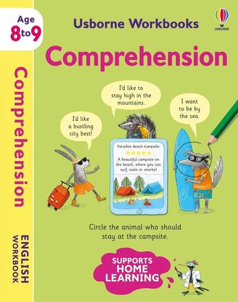 Couverture du livre « Usborne workbooks comprehension 8-9 » de Young/Brol aux éditions Usborne