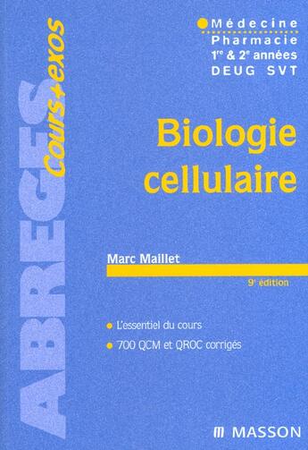 Couverture du livre « Biologie Cellulaire - » de Maillet aux éditions Elsevier-masson