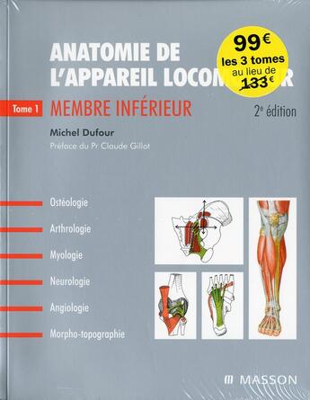 Couverture du livre « Anatomie appareil locomoteur (2e édition) » de Michel Dufour aux éditions Elsevier-masson