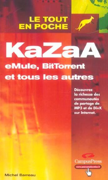 Couverture du livre « Kazaa 3e edition (3e édition) » de Michel Barreau aux éditions Pearson