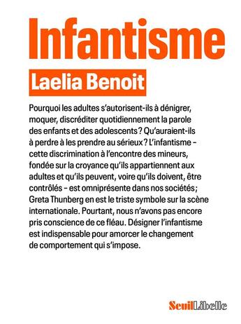 Couverture du livre « Infantisme » de Laelia Benoit aux éditions Seuil