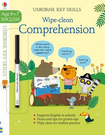 Couverture du livre « Wipe-clean comprehension 6-7 » de Young/Cabrol aux éditions Usborne