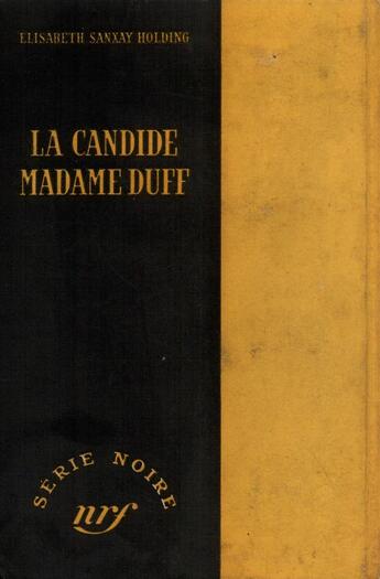 Couverture du livre « La candide madame duff » de Holding E S. aux éditions Gallimard