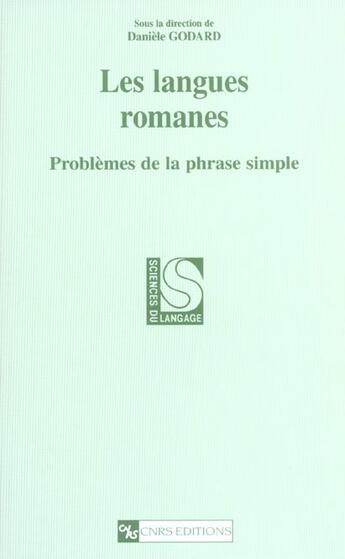 Couverture du livre « Langues romanes, problemes de la phrase simple » de  aux éditions Cnrs