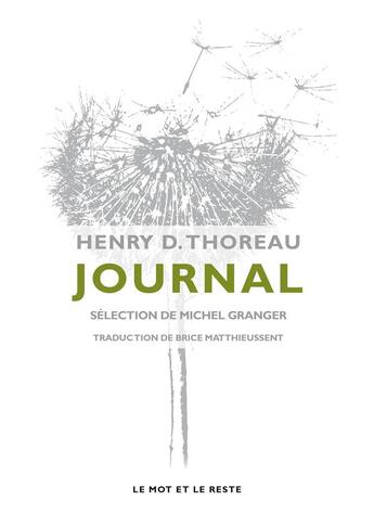 Couverture du livre « Journal » de Henry David Thoreau aux éditions Le Mot Et Le Reste