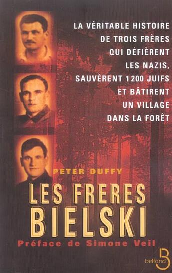 Couverture du livre « Les frères Bielski » de Peter Duffy aux éditions Belfond