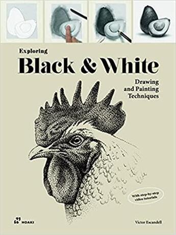 Couverture du livre « Exploring black & white. drawing and painting techniques » de Victor Escandell aux éditions Hoaki