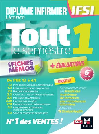 Couverture du livre « DEI IFSI ; tout le semestre 1 en fiches mémos ; + évaluations (6e édition) » de Kamel Abbadi et Jacques Birouste et Priscilla Benchimol et Patrice Bourgeois et Sandrine Faure et Claire Cheret aux éditions Foucher