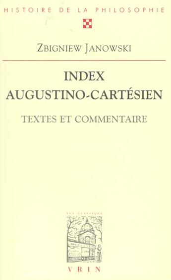 Couverture du livre « Index Augustino-Cartesien » de Janowski aux éditions Vrin