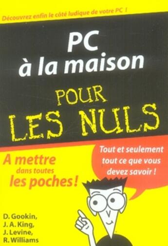 Couverture du livre « Pc à la maison pour les nuls » de Gookin/King aux éditions First Interactive