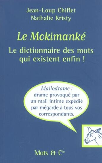 Couverture du livre « Mokimanke » de Chiflet/Kristy aux éditions Mango