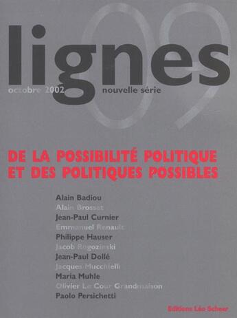 Couverture du livre « Lignes 09 » de  aux éditions Leo Scheer