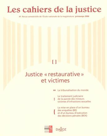 Couverture du livre « Justice «restaurative» et victimes » de  aux éditions Dalloz