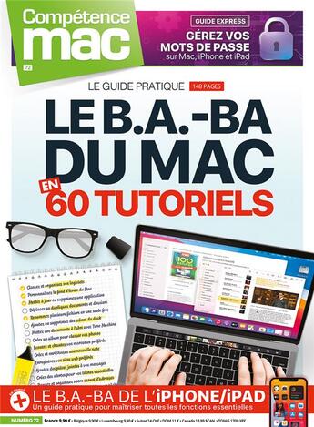 Couverture du livre « Competence mac n 72 - le b.a.-ba du mac en 60 tutoriels + le b.a.-ba de l'iphone / ipad » de Christophe Schmitt aux éditions Knowware