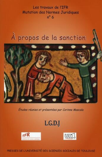 Couverture du livre « À propos de la sanction » de  aux éditions Ifr