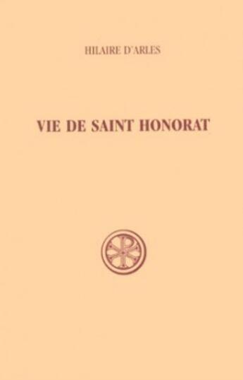 Couverture du livre « Vie de saint honorat » de Saint Hilaire D aux éditions Cerf