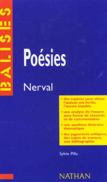 Couverture du livre « Poesies De Nerval » de  aux éditions Nathan