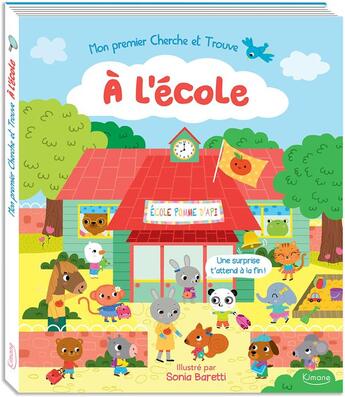 Couverture du livre « Mon premier cherche et trouve a l'ecole » de Sonia Barretti aux éditions Kimane