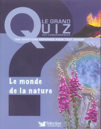 Couverture du livre « Le monde de la nature » de  aux éditions Selection Du Reader's Digest