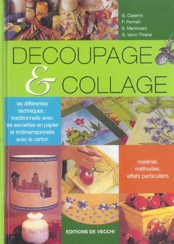 Couverture du livre « Decoupage et collage » de  aux éditions De Vecchi