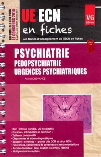 Couverture du livre « Ue ecn en fiches psychiatrie » de Chevance A. aux éditions Vernazobres Grego