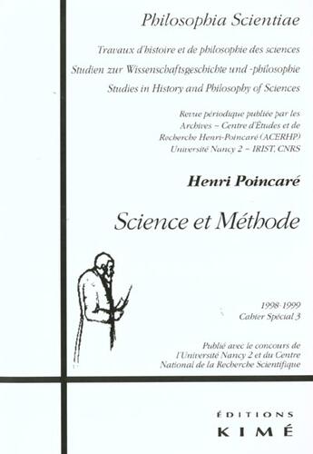 Couverture du livre « Science et methode- » de Henri Poincare aux éditions Kime