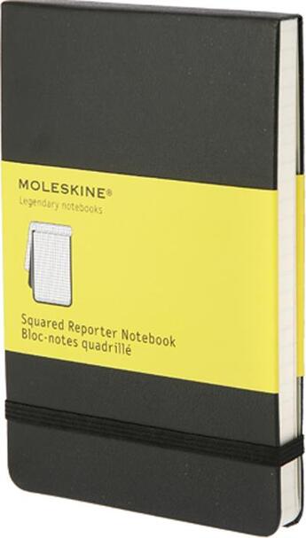 Couverture du livre « Bloc-notes quadrille - format de poche - couverture rigide noire » de Moleskine aux éditions Moleskine Papet