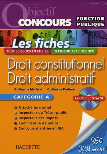 Couverture du livre « Droit adminitratif et constitutionnel » de Merland aux éditions Hachette Education