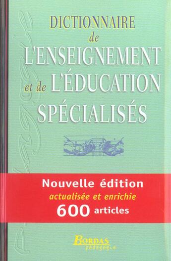 Couverture du livre « Dict ens & educ specialises (2e édition) » de Jeanne Fuster aux éditions Bordas