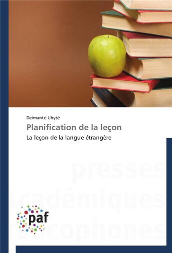 Couverture du livre « Planification de la lecon » de Ubyt -D aux éditions Presses Academiques Francophones