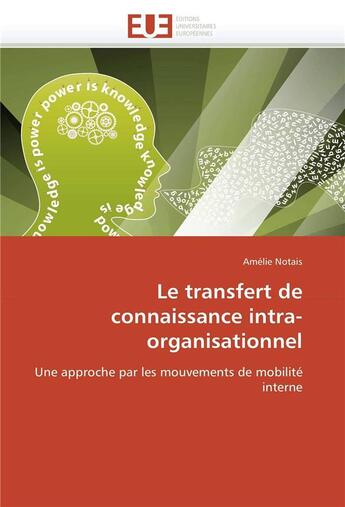 Couverture du livre « Le transfert de connaissance intra-organisationnel » de Notais-A aux éditions Editions Universitaires Europeennes