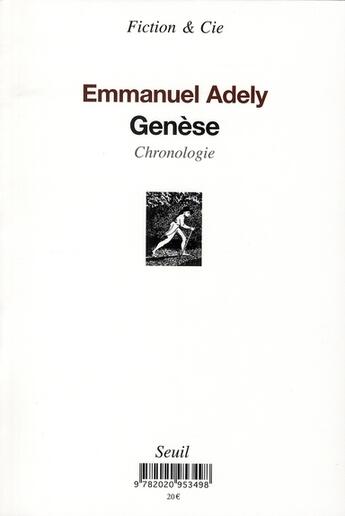Couverture du livre « Genèse chronologie et genèse plateaux » de Emmanuel Adely aux éditions Seuil