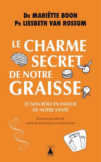 Couverture du livre « Le charme secret de notre graisse : Et son rôle en faveur de notre santé » de Mariette Boon et Liesbeth Van Rossum aux éditions Actes Sud