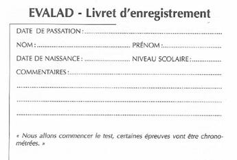 Couverture du livre « EVALAD ; livret d'enregistrement ; pack de 10 livrets » de Florence George aux éditions Solal