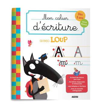 Couverture du livre « Mon cahier d'ecriture avec loup » de Manuel Gene/Eleonore aux éditions Philippe Auzou